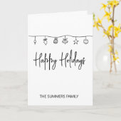 ホリデークリスマスカーミニマルドードルシンプル カード (黄色い花)