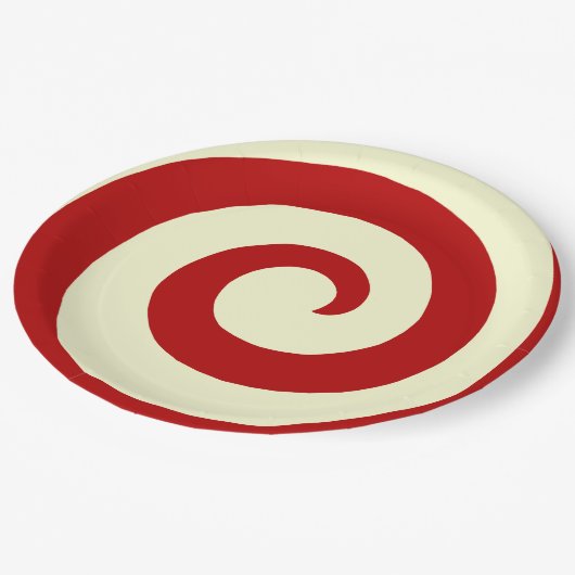 ホリデークリスマスキャンディスワール紙プレート ペーパープレート (アングル)