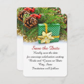 ホリデークリスマスギフト日付を保存 セーブザデート (正面/裏面)