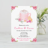 ホリデークリスマスクッキーとココアピンク 招待状 (スタンド正面)