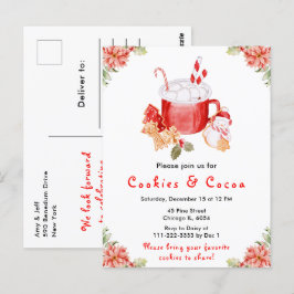 ホリデークリスマスクッキーとココアレッド ポストカード