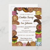 ホリデークリスマスクッキースワップベイクセール インビテーションポストカード (正面/裏面)