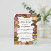 ホリデークリスマスクッキースワップベイクセール インビテーションポストカード (スタンド正面)