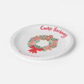 ホリデークリスマスクッキー交換パーティー ペーパープレート (アングル)