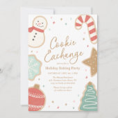 ホリデークリスマスクッキー交換パーティー 招待状 (正面)