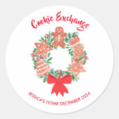ホリデークリスマスクッキー取引所 ラウンドシール (正面)