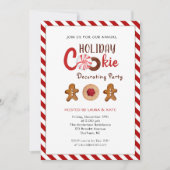 ホリデークリスマスクッキー飾のパーティー招待状 案内状 (正面)