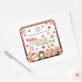 ホリデークリスマスクッキー飾ズパーティー スクエアシール (封筒)