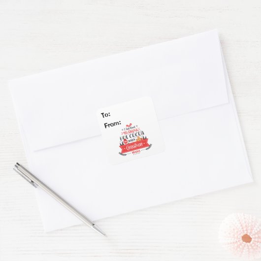 ホリデークリスマスグラフィックタイポグラフィギフトラベル スクエアシール (封筒)