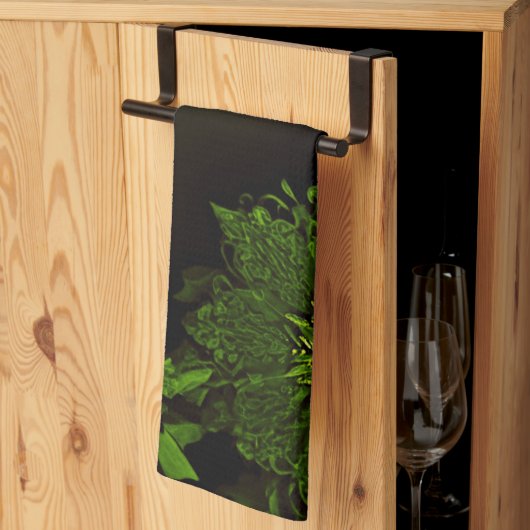 ホリデークリスマスグリーンフローラキッチンタオル キッチンタオル (三つ折り)