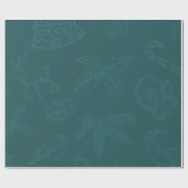 ホリデークリスマスグリーン ラッピングペーパー (フラット)