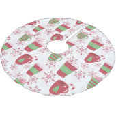 ホリデークリスマスコーヒーカップ ブラッシュドポリエステルツリースカート (アングル)