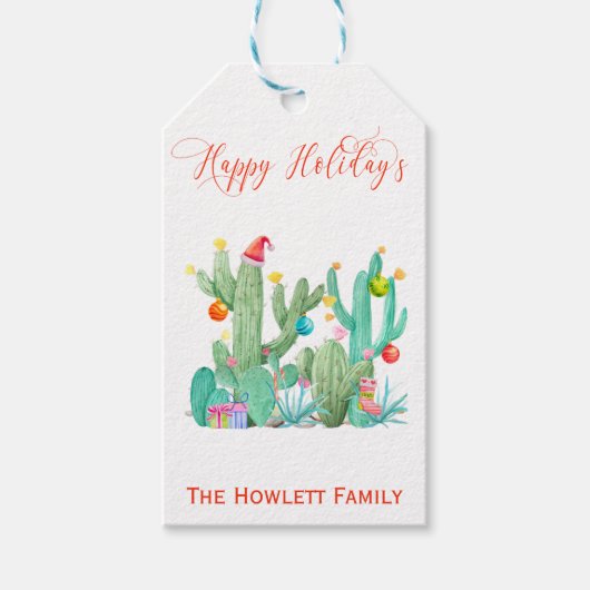 ホリデークリスマスサボスデザートサウスウェスト ギフトタグ (正面)