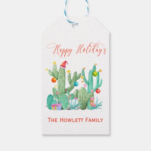 ホリデークリスマスサボスデザートサウスウェスト ギフトタグ (裏面)