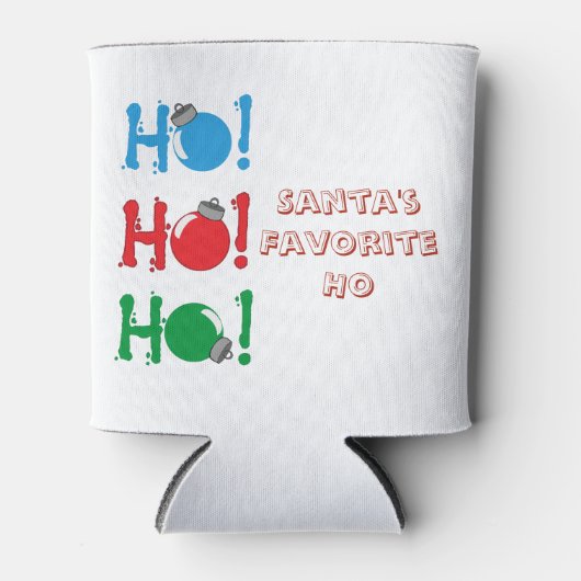 ホリデークリスマスサンタお気に入りのズホおもしろい 缶クーラー (正面)