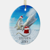 ホリデークリスマスサンタウィンタードラゴン セラミックオーナメント (右)