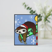 ホリデークリスマスサンタスロース垂直はがき シーズンポストカード (スタンド正面)
