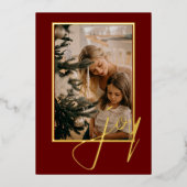 ホリデークリスマスジョイパーソナライズされたト 箔シーズンカード (正面)