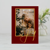 ホリデークリスマスジョイパーソナライズされたト 箔シーズンカード (立ち正面)