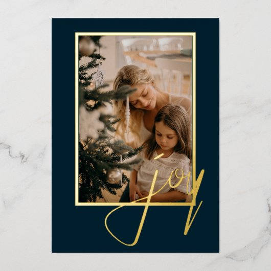 ホリデークリスマスジョイパーソナライズされたト 箔シーズンカード (正面)