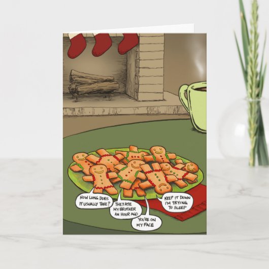 ホリデークリスマスジンジャーブレッドマングリーティングカード カード (正面)