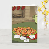 ホリデークリスマスジンジャーブレッドマングリーティングカード カード (黄色い花)