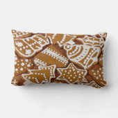 ホリデークリスマスジンジャーブレッドCookieホワイトアイシング ランバークッション (裏面)