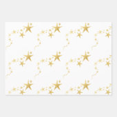 ホリデークリスマスススススパークルホワイト金ゴールドラッピングパペ ラッピングペーパーシート (正面2)