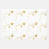 ホリデークリスマスススススパークルホワイト金ゴールドラッピングパペ ラッピングペーパーシート (正面)