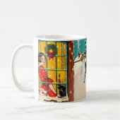 ホリデークリスマススピリットヴィンテージビレッジシーン コーヒーマグカップ (左)