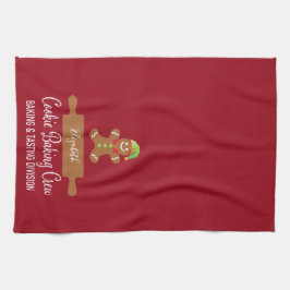 ホリデークリスマスタイポグラフィジンジャーパンベーキング キッチンタオル