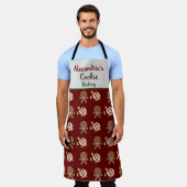 ホリデークリスマスタイムおもしろいファミリークッキーベーキング エプロン (着用した状態)