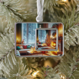 ホリデークリスマスチャーム シルバープレートフレームオーナメント