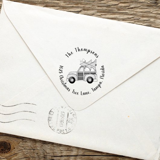 ホリデークリスマスツリーシンプルお洒落おもしろいカー ラバースタンプ