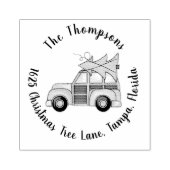 ホリデークリスマスツリーシンプルお洒落おもしろいカー ラバースタンプ (インプリント)