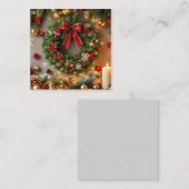 ホリデークリスマスツリーシーズンキャンドル装飾 スクエア名刺 (正面/裏面)