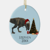 ホリデークリスマスツリーティラノサウルスTレックス セラミックオーナメント (右)
