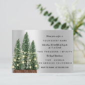 ホリデークリスマスツリーパーティーシルバーディナー 招待状 (スタンド正面)