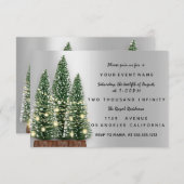 ホリデークリスマスツリーパーティーシルバーディナー 招待状 (正面/裏面)