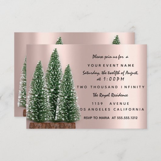ホリデークリスマスツリーパーティーバラディナー 招待状 (正面/裏面)