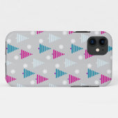 ホリデークリスマスツリーブルーピンクシンプル色 Case-Mate iPhoneケース (裏面(横))