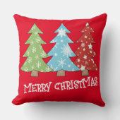 ホリデークリスマスツリーミニマリストクリスマスクリスマス クッション (正面)