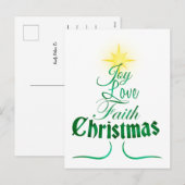 ホリデークリスマスツリーワードアート シーズンポストカード (正面/裏面)