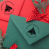 ホリデークリスマスツリー差出人住所ラバースタンプ ラバースタンプ