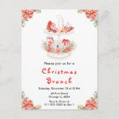 ホリデークリスマスティーパーティーレッド ポストカード (正面)