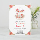 ホリデークリスマスティーパーティーレッド 招待状 (スタンド正面)