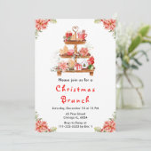 ホリデークリスマスティーパーティーレッド 招待状 (スタンド正面)
