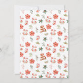 ホリデークリスマスティーパーティーレッド 招待状 (裏面)