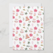 ホリデークリスマスティーピンクのメリークリスマス シーズンカード (裏面)