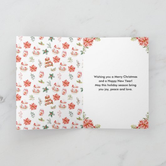 ホリデークリスマスティーレッドメリークリスマス シーズンカード (内部)